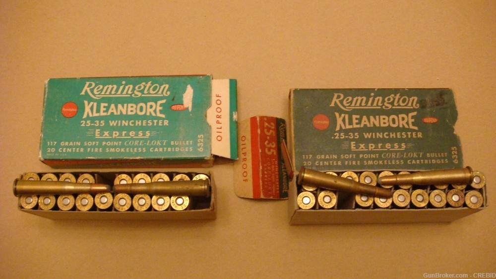 Remington 25-35 Winchester 117Gr Soft Point Cor-Lokt  Vintage 50's-img-0