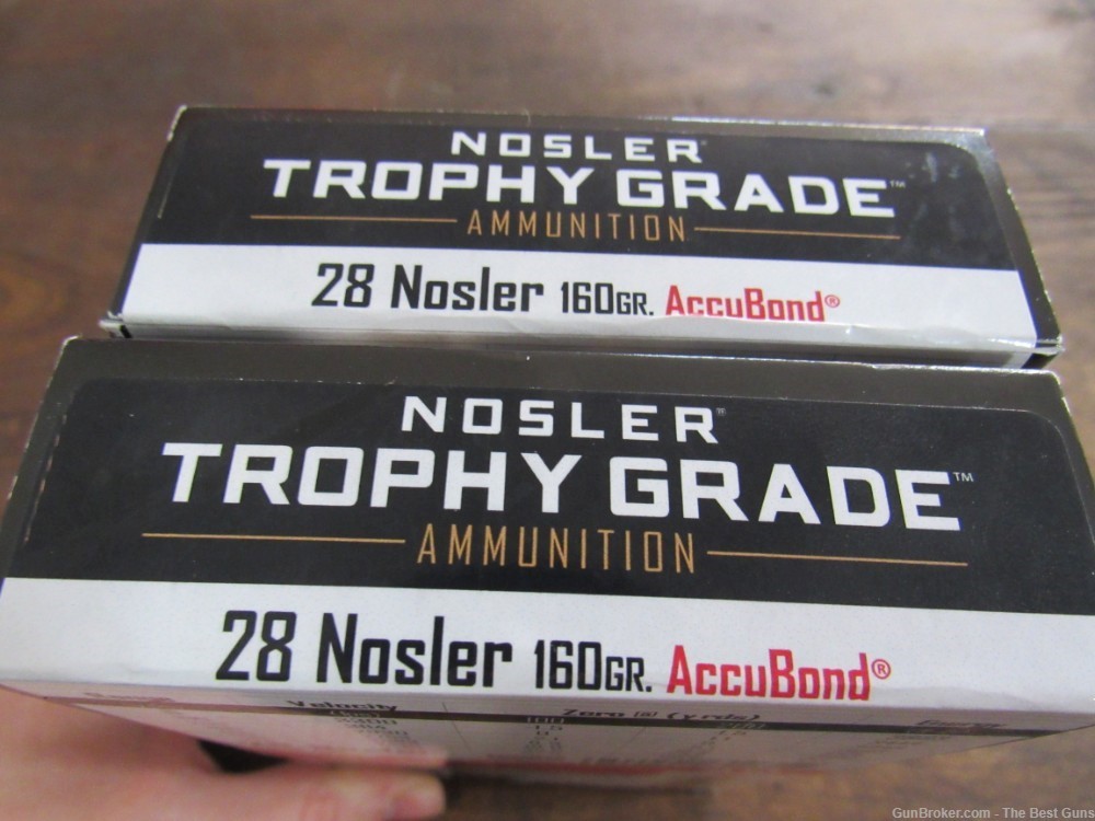 2 Boxes Nosler Trophy Grade 28 Nosler 160 Gr AccuBond Ammo 40 Rounds 60035-img-2
