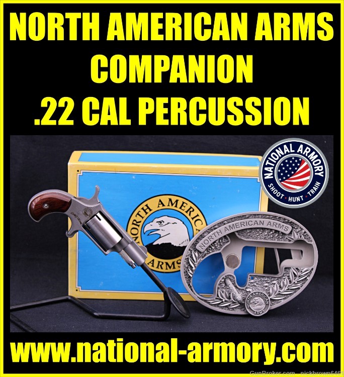 NORTH AMERICAN ARMS COMPANION .22 CAL PERCUSSION 1.13” BBL 5 SHOT NO FFL-img-0