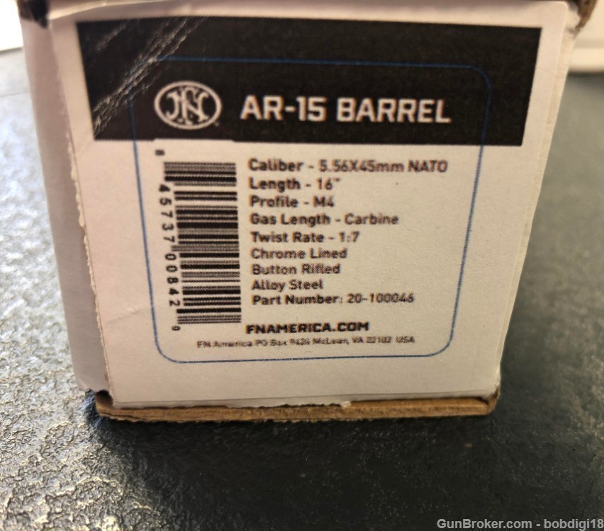 FN America Barrel 16" Black Button Broached Matte Carbine Length Gas M4-img-2