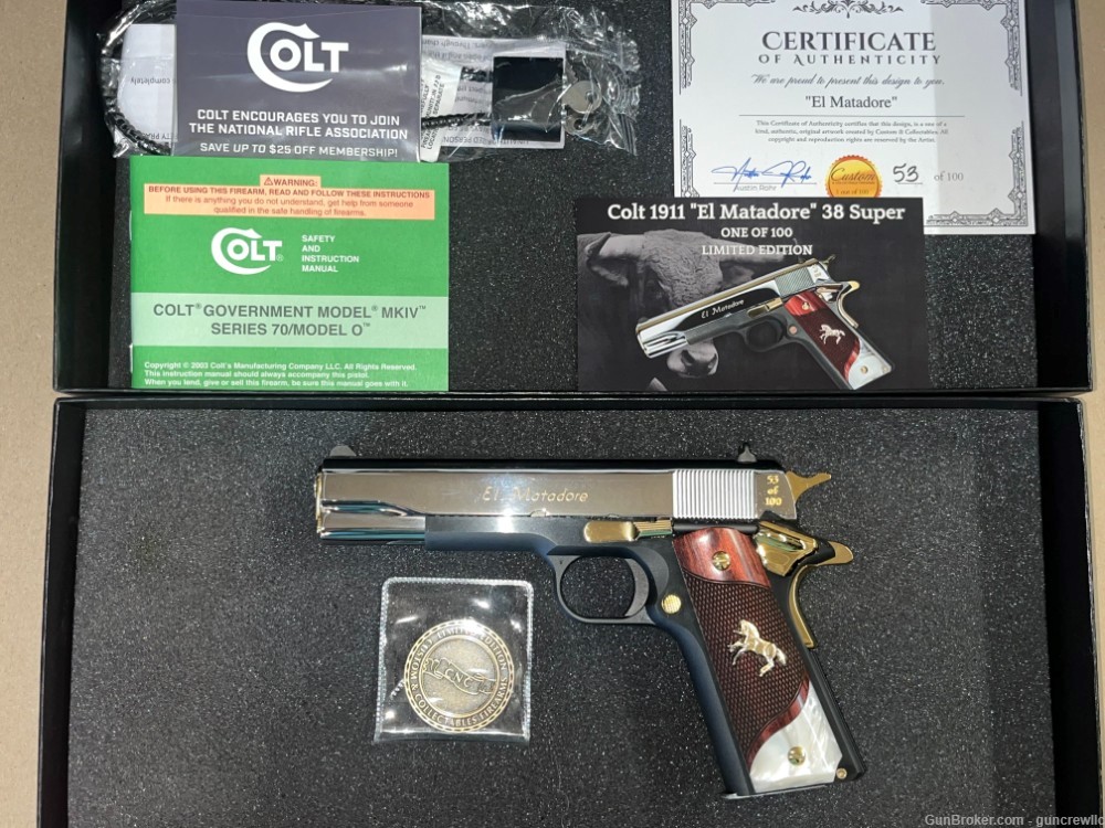 Colt Custom & Collectable CNC El Matadore 38Super 1911 1 of 100 Layaway-img-0