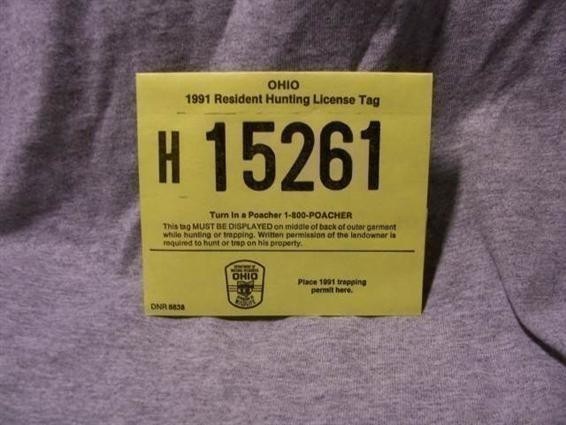 1991 Ohio Resident Hunting License-img-0