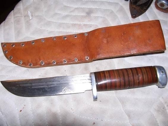 Large Unmarked Sheath Knife-w/Sheath-10 1/2"-img-1