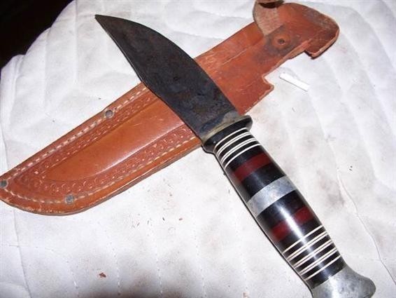 "Holcut" damascus Blade Sheath Knife-9"-img-3