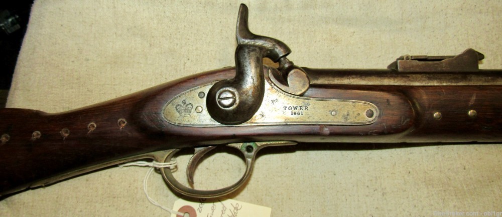 Confederate Civil War Tower 1861 Numbered Enfield Rifled Musket-img-1
