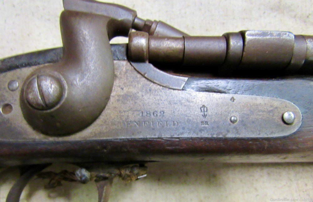 British 1862 Dated 2 Band Snider Enfield Rifle With Arabic Coins-img-3