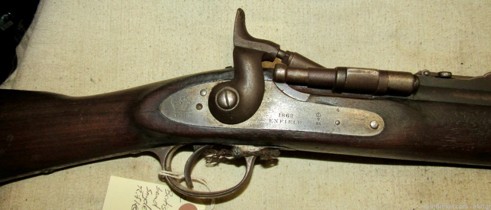 British 1862 Dated 2 Band Snider Enfield Rifle With Arabic Coins-img-1