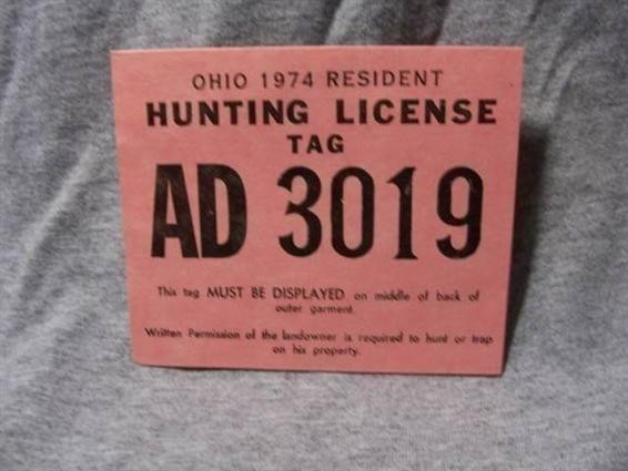 1974 Ohio Resident Hunting License-img-0