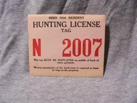 1958 Ohio Resident Hunting License-img-0