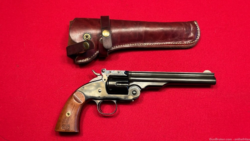 Cimarron Uberti No. 3 Schofield 7” Blued .45 Revolver with Holster-img-2