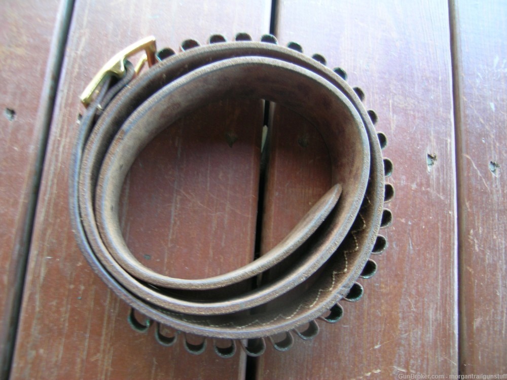 Hunter Leather Co Tooled Cartridge Belt 44/45 25 Loop 44" Large-img-9