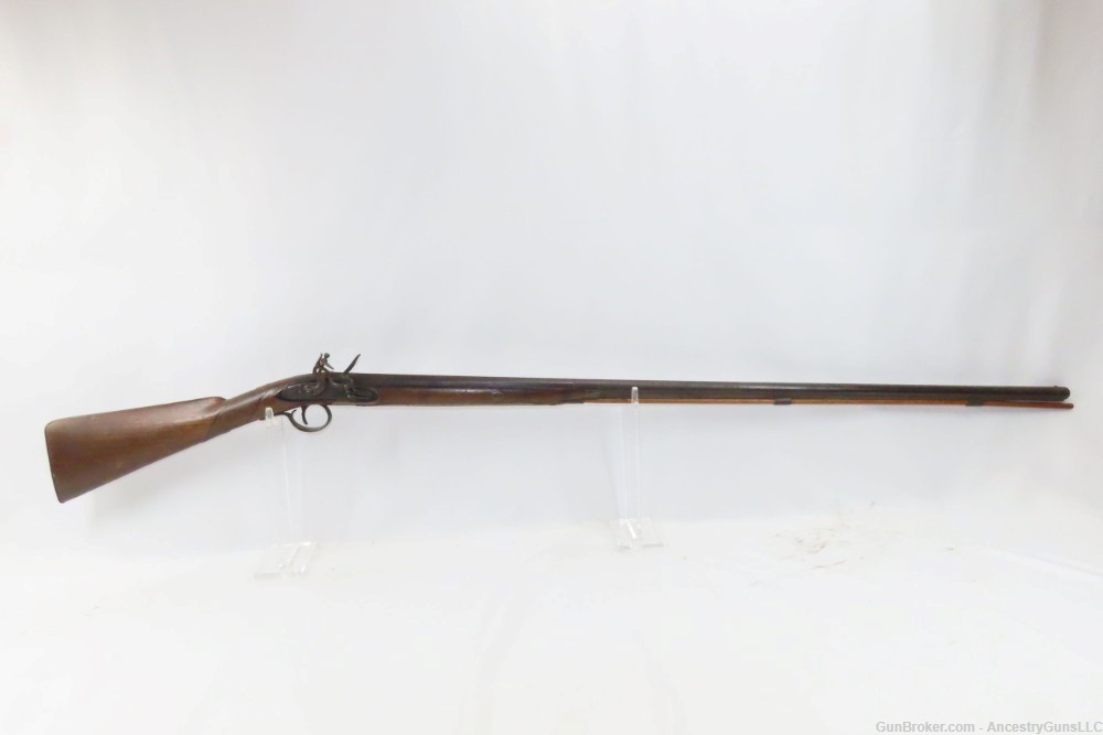 Antique FLINTLOCK Smoothbore Musket .64 18 Gauge FOWLER Birmingham British -img-1