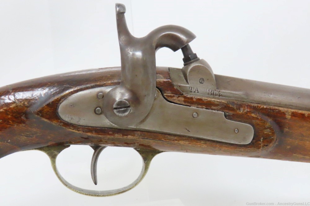 1864 Dated VERY SCARCE Antique Italian TERNI ARSENAL .69 NAVAL BELT Pistol -img-3