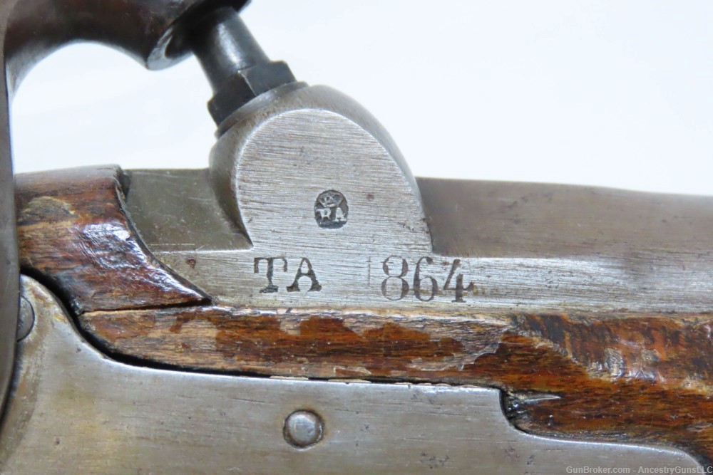 1864 Dated VERY SCARCE Antique Italian TERNI ARSENAL .69 NAVAL BELT Pistol -img-5