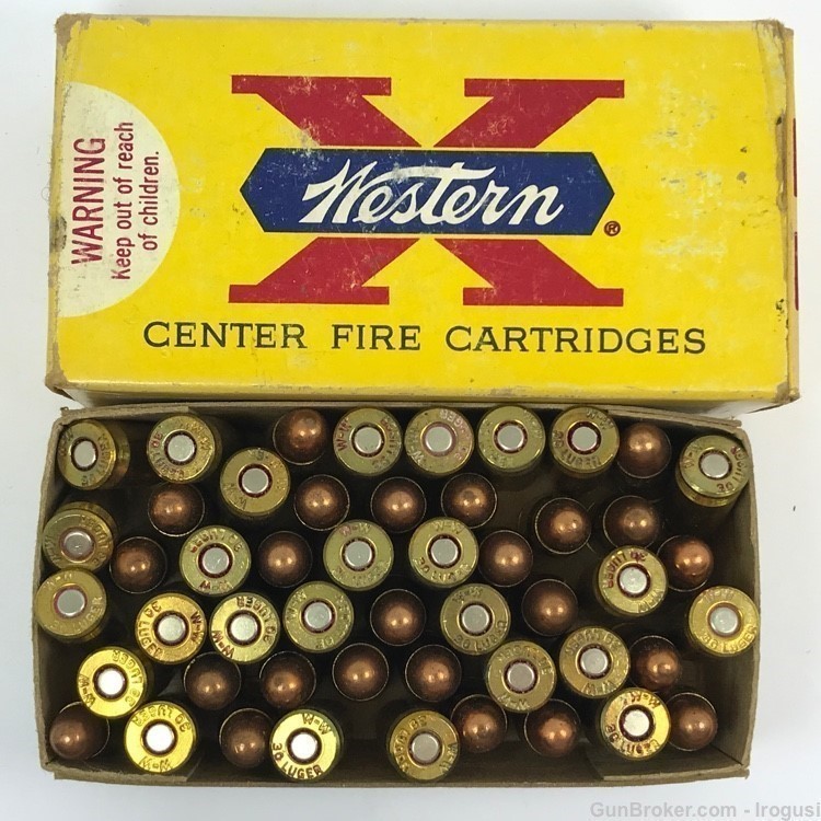 Western X .30 Luger 7.65 mm 93 Gr FMC Vintage Box 50 Rounds 884-NX-img-0