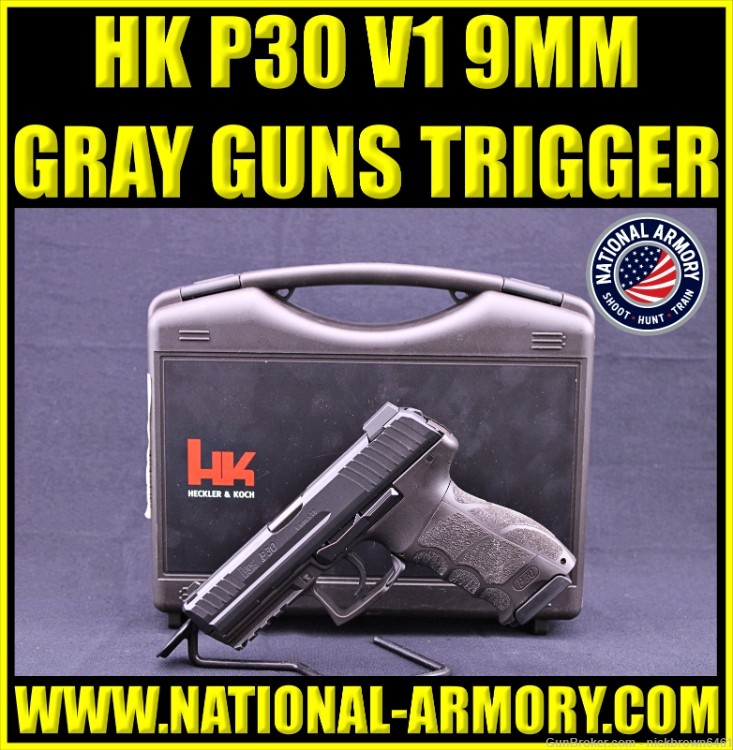 HECKLER & KOCH HK P30 V1 9MM 3.85" TRUEDOT TRIRIUM SIGHTS GRAY GUNS TRIGGER-img-0