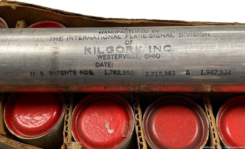 Vintage Case Kilgore INC. WWII 37mm RED Aviation Parachute Signal Flares-img-4