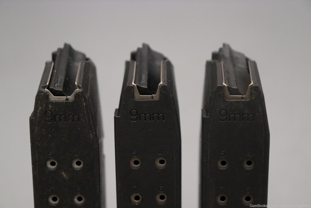 Lot O' Three (3) Glock G19 9mm 15-Round Magazines (OEM)-img-6