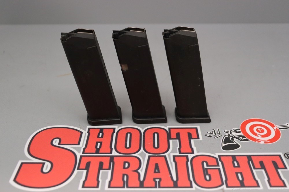 Lot O' Three (3) Glock G19 9mm 15-Round Magazines (OEM)-img-0