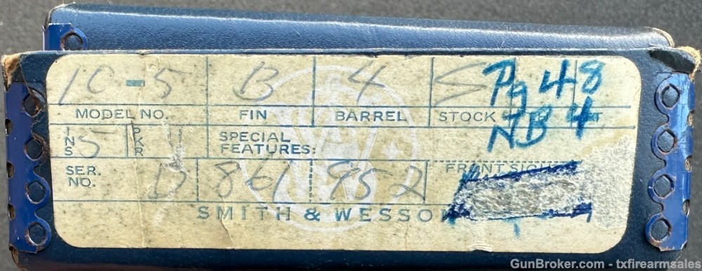 S&W 10-5 .38 SPL, 4" Pinned Barrel, Original Box, Near Mint, Made in 1976-img-40