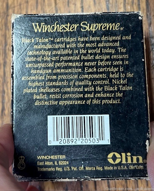 Winchester, Black Talon, 180gr SXT,40 S&W, 20 rds-img-2