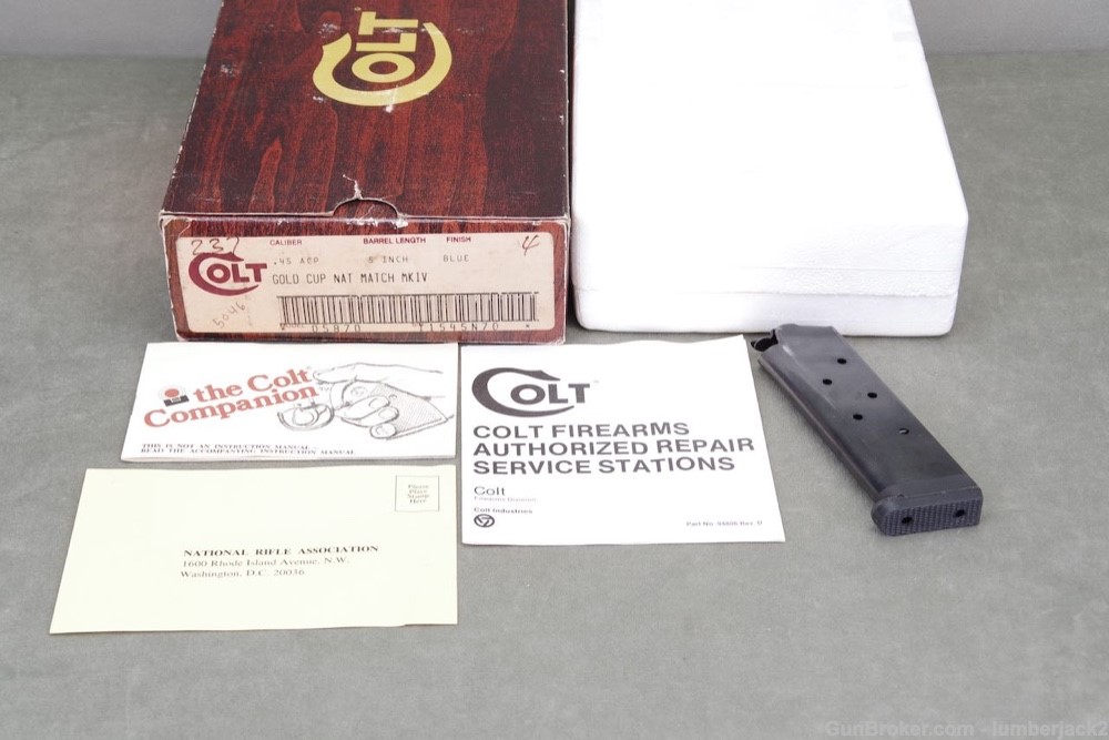 1982 Colt Series 70 Gold Cup National Match 45ACP with Orig. Box Papers -img-5