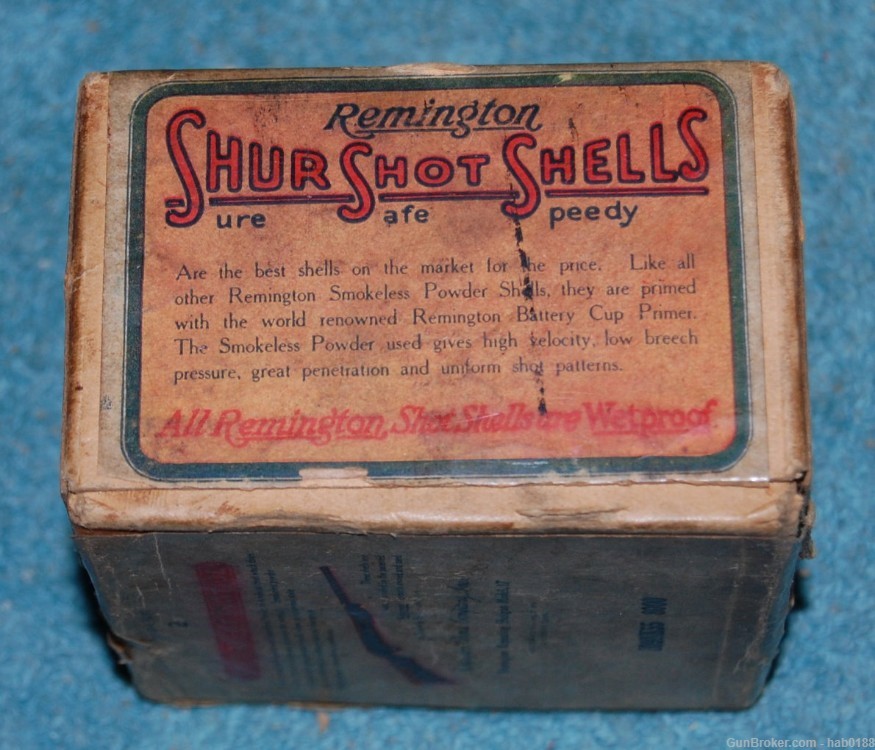 Vintage Full 2 Piece Box of Remington Shur Shot Shells 20 Gauge #10 Shot-img-4