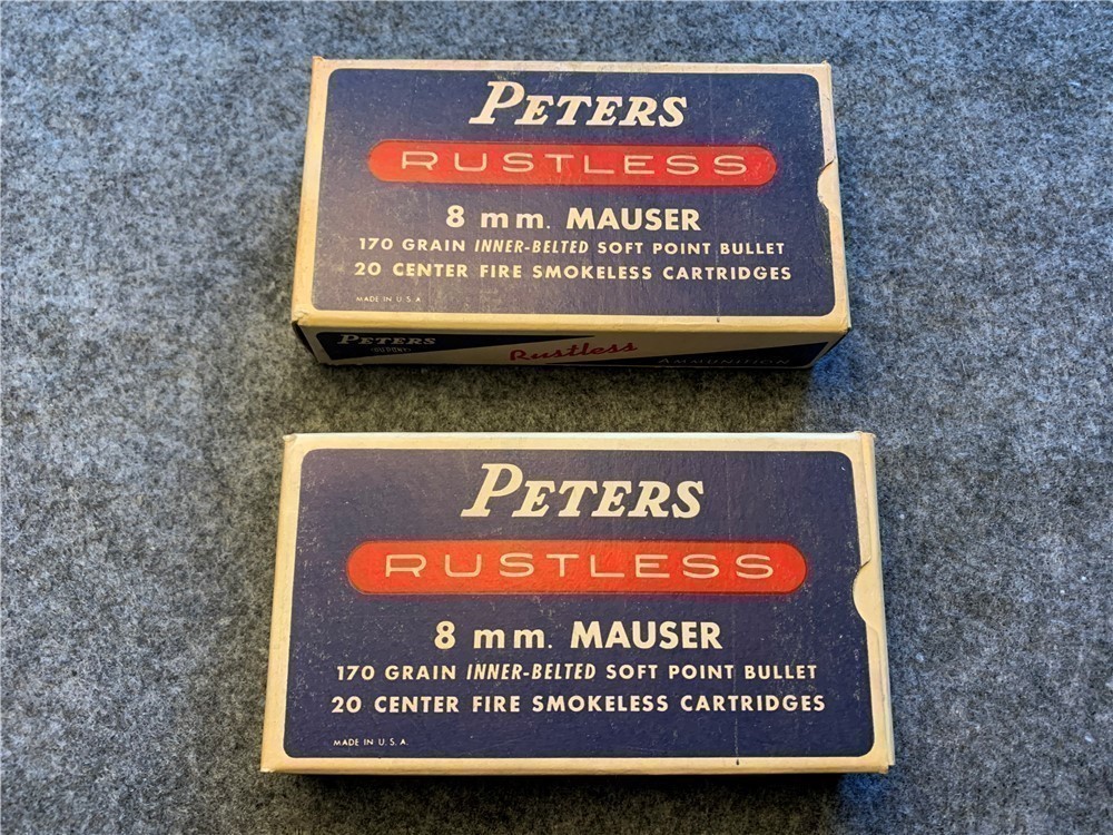 Peters 8mm Mauser Soft Point Bullets with Original Boxes-img-0