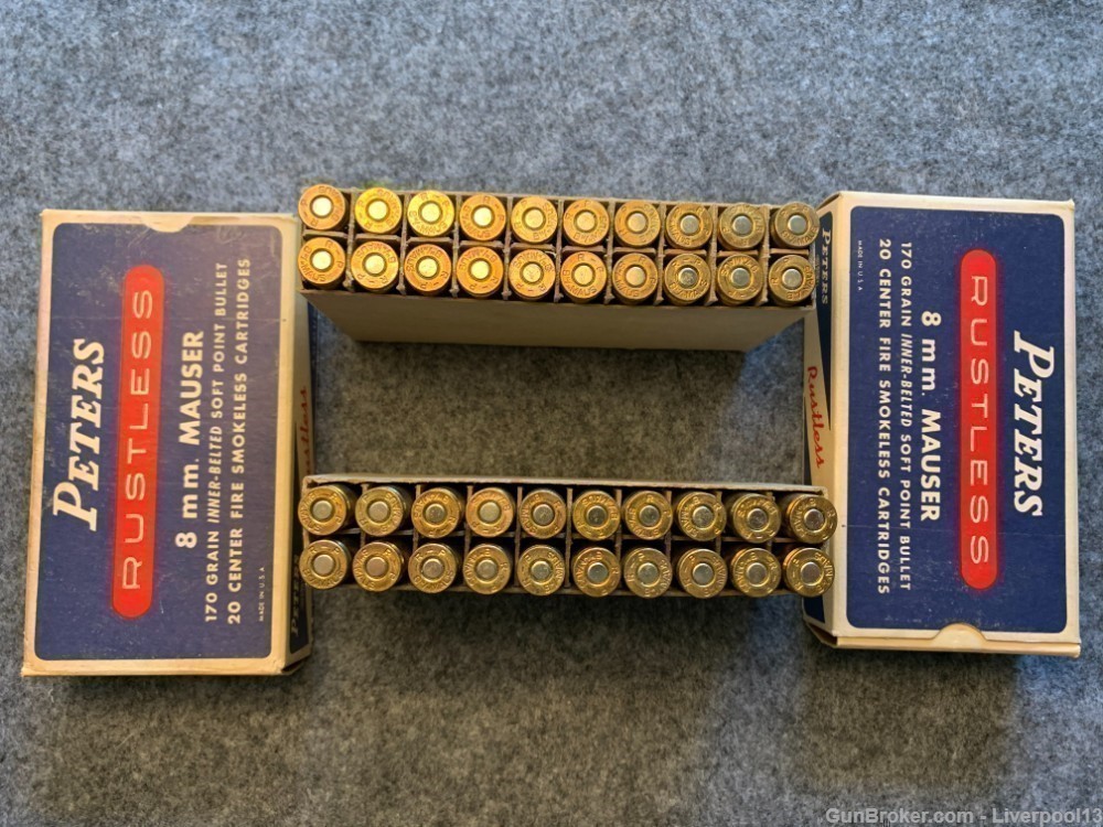 Peters 8mm Mauser Soft Point Bullets with Original Boxes-img-2