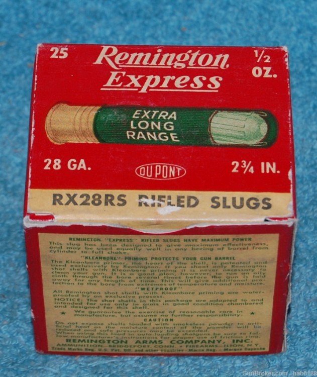 Vintage Full Box of Remington Express Long Range 28 Gauge Rifled Slugs-img-4