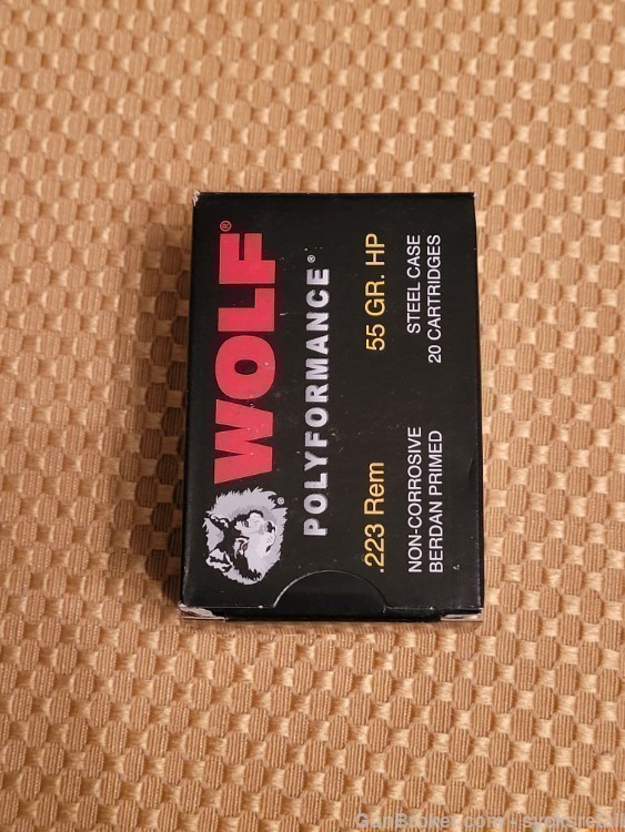 Wolf Performance Ammunition .223 55 Grain HP Steel Case 20 rounds New-img-0