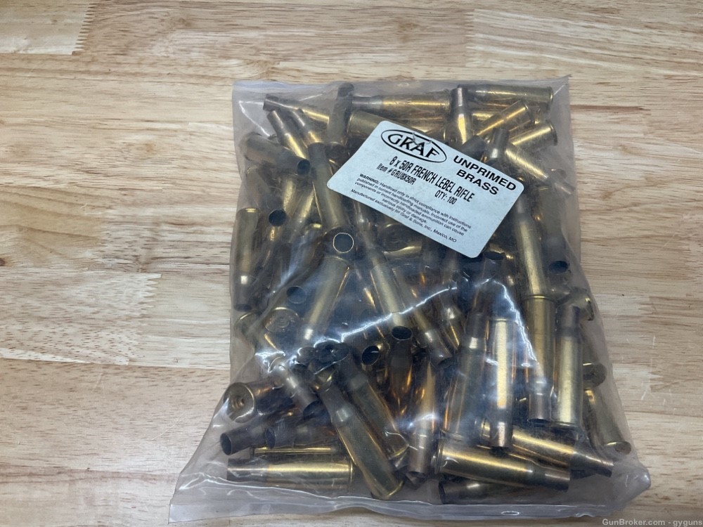 8X50R French Lebel Brass.  100 pcs New Old Stock-img-0