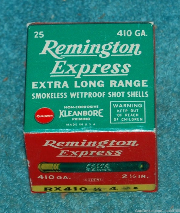 Vintage Full Box of Remington Express Long Range 410 Shotgun Shells 2 1/2"-img-0