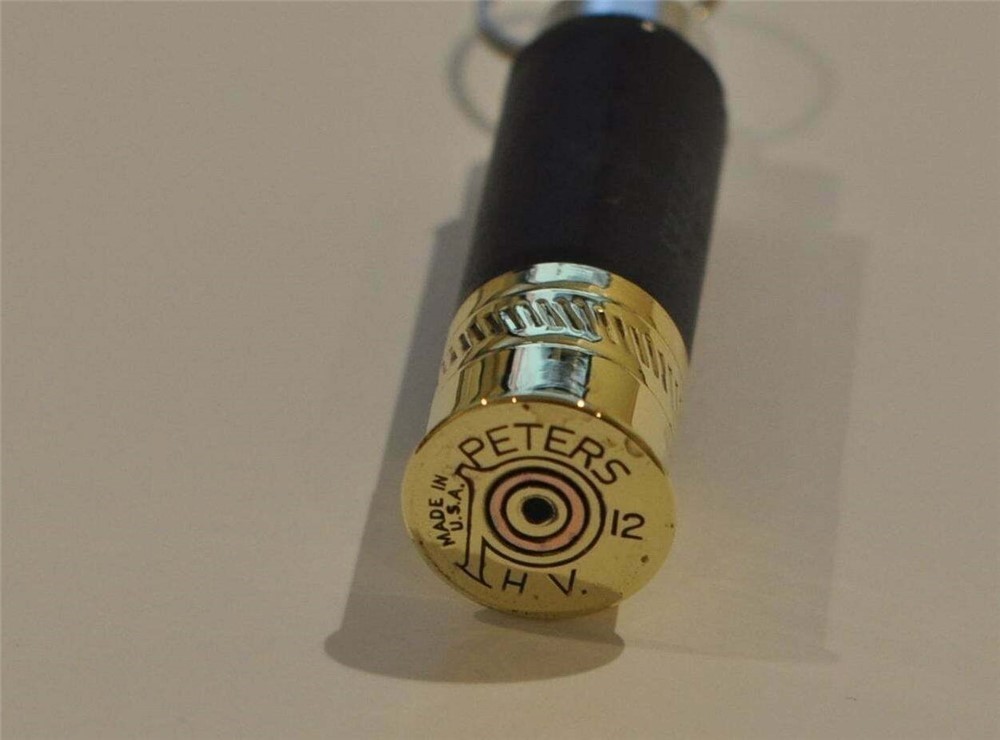 Vintage Peters 12 Gauge Shotgun Shell Pill Bottle  Keychain-img-2