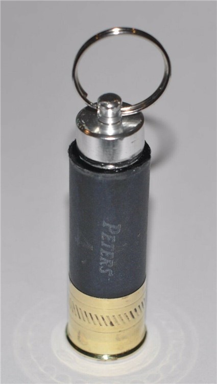 Vintage Peters 12 Gauge Shotgun Shell Pill Bottle  Keychain-img-0