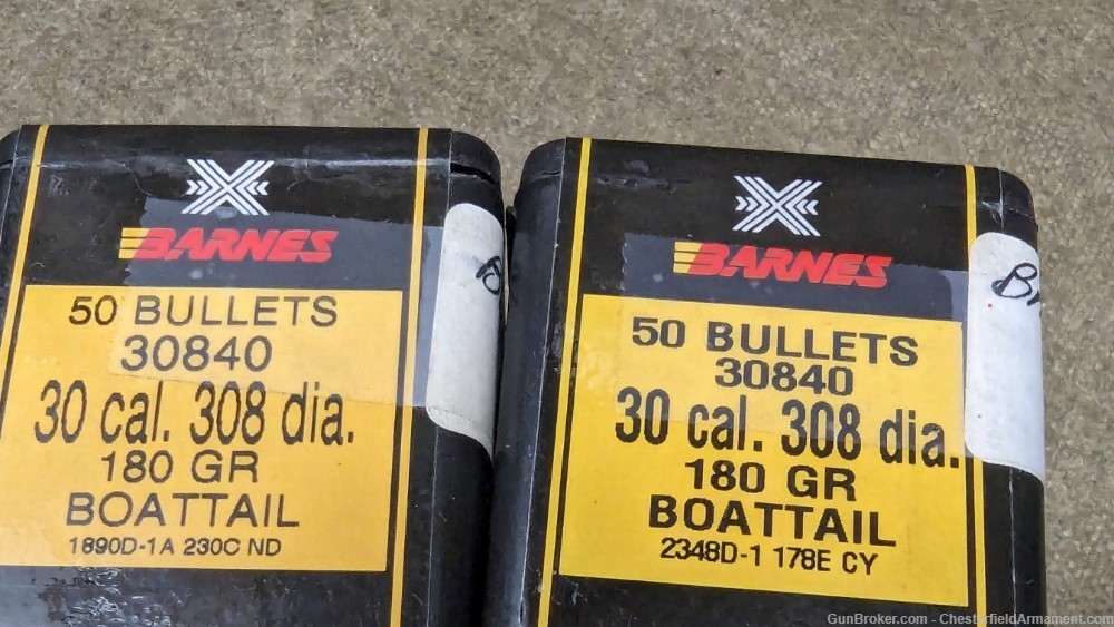 Barnes 30 cal  308 dia, 30840  3 sealed boxes of bullets-img-1