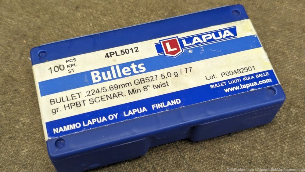 Lupua Scenar 77gr Match bullets,  22 cal,  sealed box-img-0