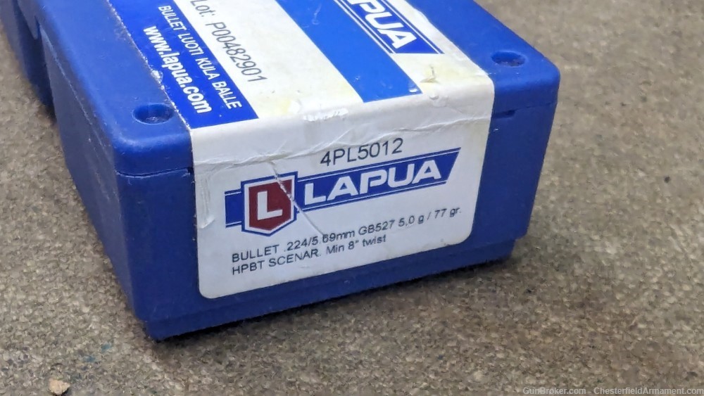 Lupua Scenar 77gr Match bullets,  22 cal,  sealed box-img-3