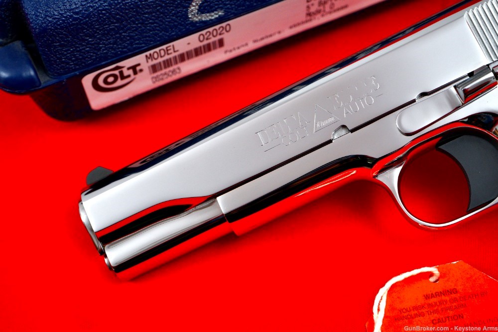 Spectacular Custom Polished Colt Delta Elite MKIV 10mm w/ Mammoth Ivory NIB-img-3