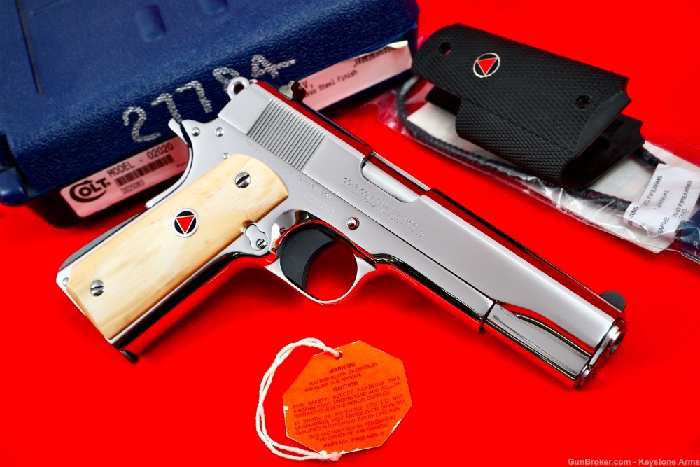 Spectacular Custom Polished Colt Delta Elite MKIV 10mm w/ Mammoth Ivory NIB-img-6