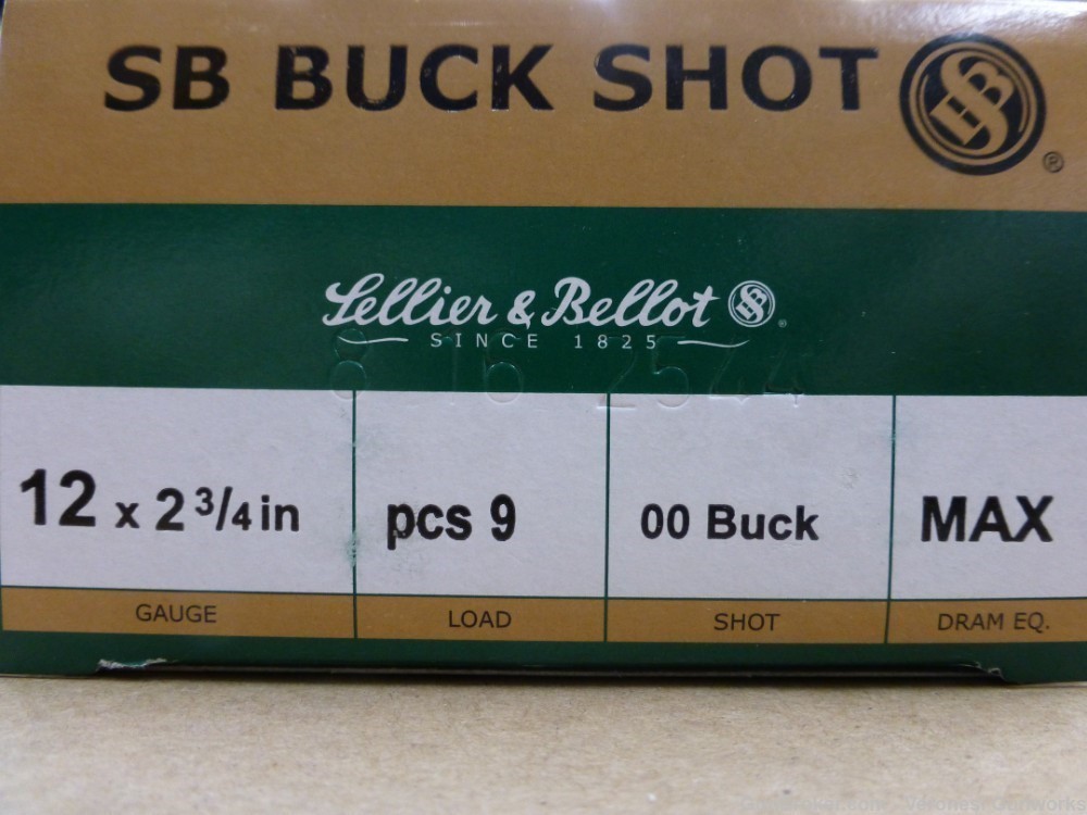 SB 12GA BUCK SHOT 2 3/4 00 BUCK 50rds 2 25rd Boxes SB12BSG-img-3