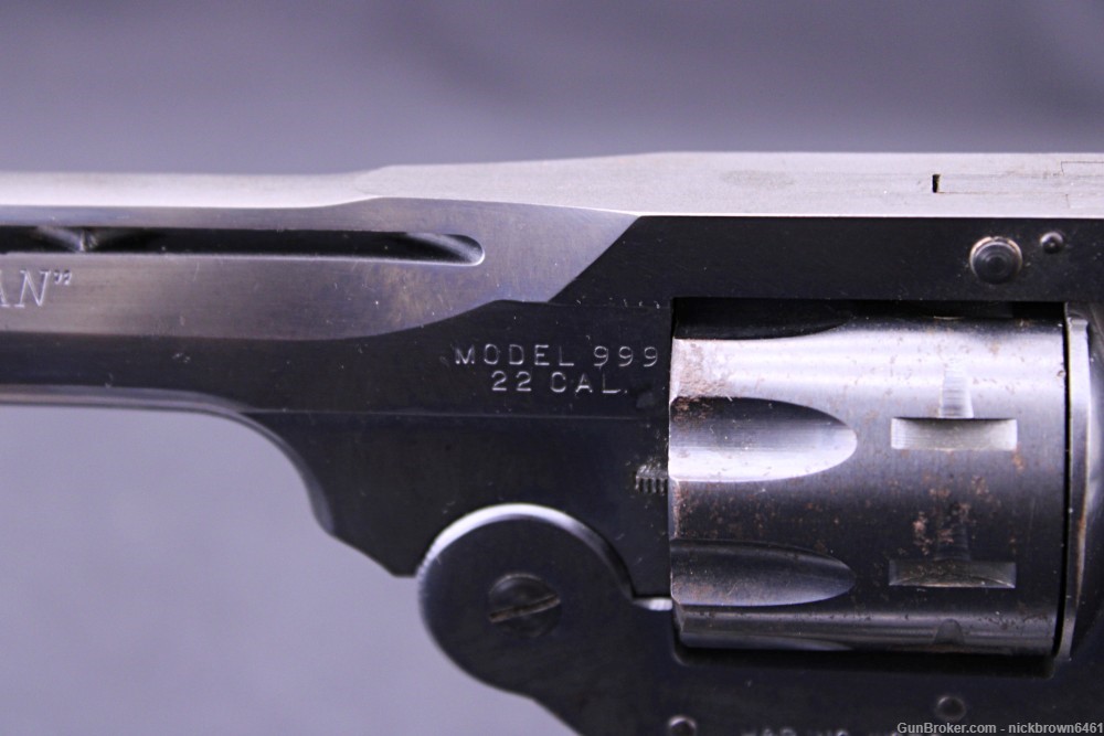 H&R MODEL 999 SPORTSMAN .22 CAL. 6” BARREL 9 SHOT BLUED W/ WOOD GRIPS-img-6