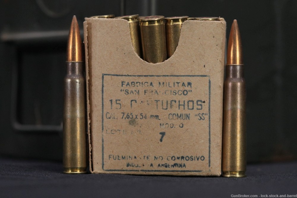 510x 7.65x53 Argentine Ammunition Argentina 154 Gr. FMJ Non-Magnetic Bullet-img-3