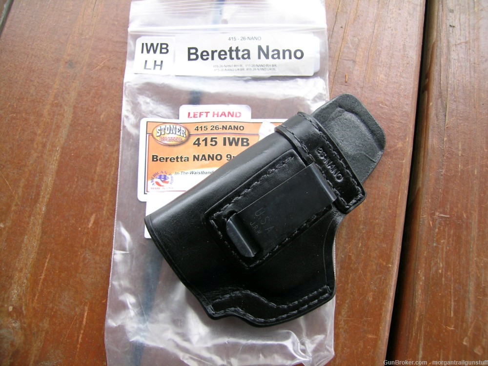 STONER IWB Bodyguard Leather Holster For Beretta Nano 9mm LH-img-0