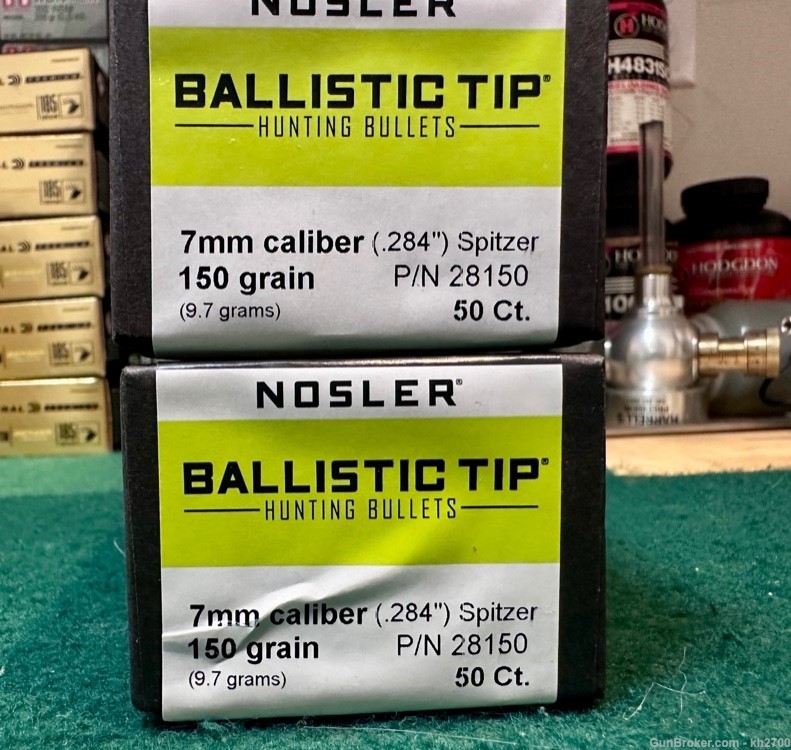100 qty of 7mm .284" 150 gr Nosler Ballistic Tips. -img-0