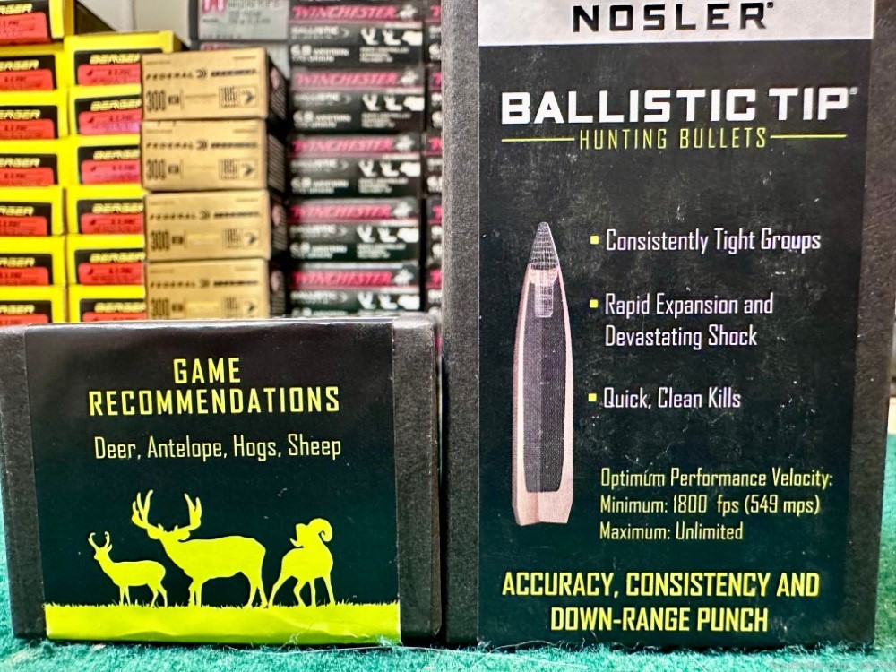 100 qty of 7mm .284" 150 gr Nosler Ballistic Tips. -img-1