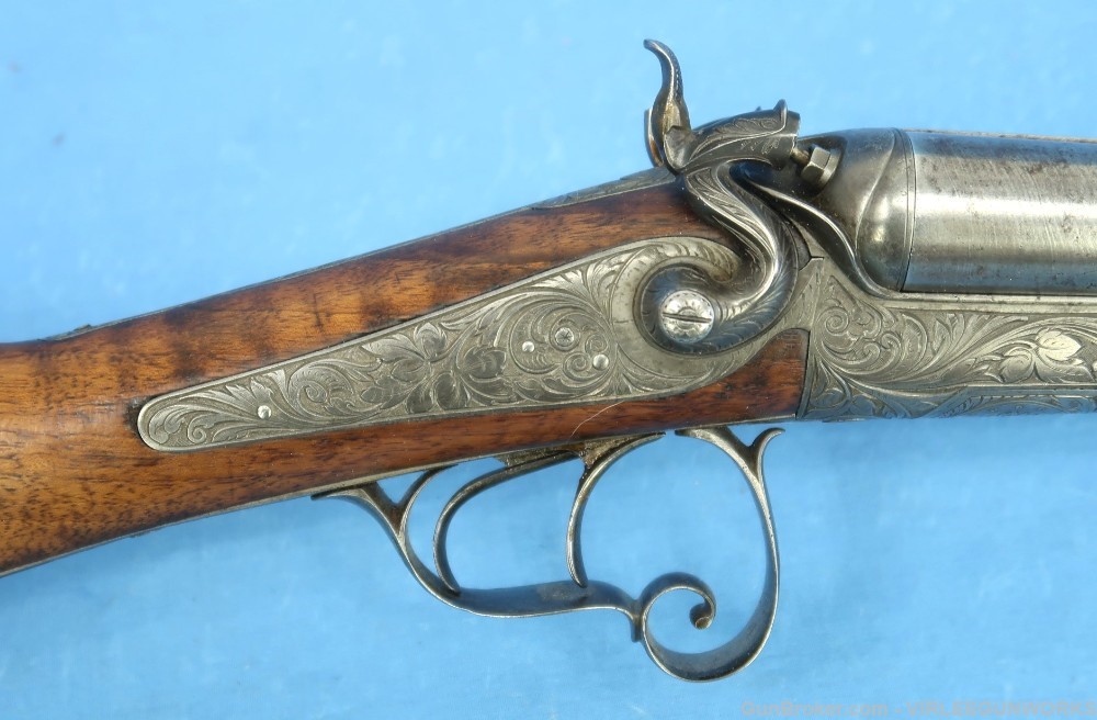 Belgium Liege Ernest Bernard Double Gun 16 Ga. Engraved Antique 1860 - 1877-img-4
