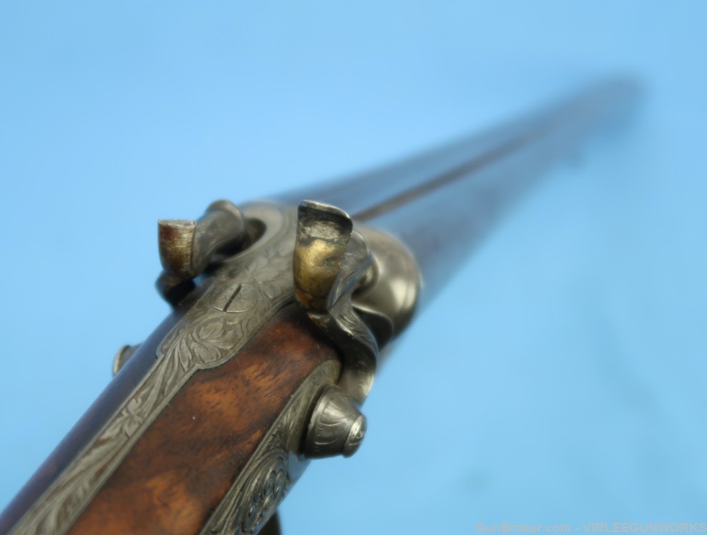 Belgium Liege Ernest Bernard Double Gun 16 Ga. Engraved Antique 1860 - 1877-img-59
