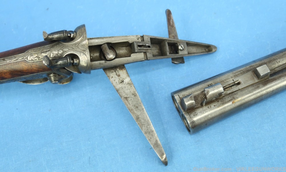 Belgium Liege Ernest Bernard Double Gun 16 Ga. Engraved Antique 1860 - 1877-img-65