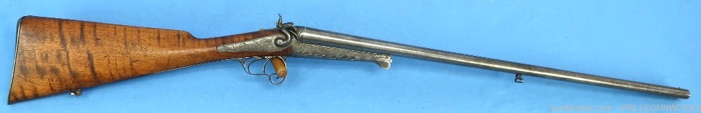 Belgium Liege Ernest Bernard Double Gun 16 Ga. Engraved Antique 1860 - 1877-img-0